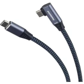   PREMIUMCORD Kábel USB 3.2 Gen 2, 90° fokos, 20Gbit/s, 5A, 100W, C - C, Video Support, M/M,   1m, szürke