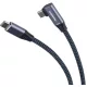 PREMIUMCORD Kábel USB 3.2 Gen 2, 90° fokos, 20Gbit/s, 5A, 100W, C - C, Video Support, M/M,   1m, szürke
