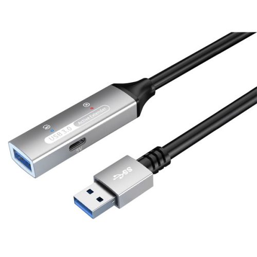 PREMIUMCORD Aktív Kábel USB-A 3.2 Gen1, hosszabbító, repeater, A - A, M/F,   10m, fekete