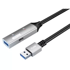   PREMIUMCORD Aktív Kábel USB-A 3.2 Gen1, hosszabbító, repeater, A - A, M/F,   20m, fekete