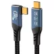 PREMIUMCORD Kábel USB4 USB-C - USB-C, 90° fokos, 80 Gbit/s, 240W, 16K@60Hz, M/M,  1m, fekete