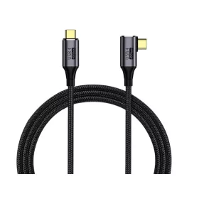   PREMIUMCORD Kábel USB 4 Gen3x2, Thunderbolt, 90°, 40Gbps, 8K@60Hz, 240W, C - C, M/M,   0,3m, fekete