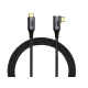 PREMIUMCORD Kábel USB 4 Gen3x2, Thunderbolt, 90°, 40Gbps, 8K@60Hz, 240W, C - C, M/M,   0,3m, fekete