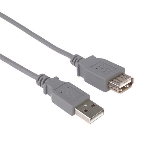 PREMIUMCORD Kábel USB 2.0 hosszabbító A - A, M/F, 1m, szürke