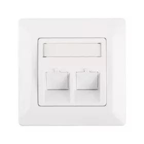 NIKOMAX Fali aljzat kerettel, 80x80mm, 2 portos, fehér