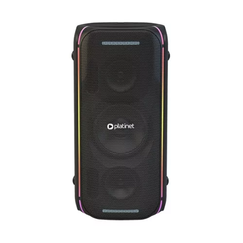 PLATINET Hangszóró boombox 70W, vezeték nélküli mikrofonnal, Bluetooth 5.3, TWS, USB, AUX, FM rádió, fekete