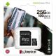 KINGSTON Memóriakártya 256GB MicroSDXC Canvas Select Plus 100R A1 C10 + Adapter