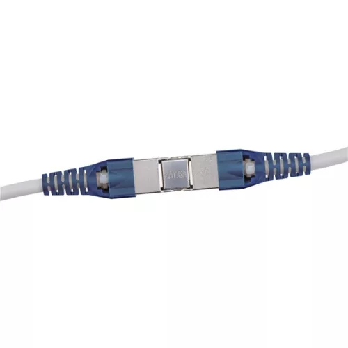 PREMIUMCORD Patch Kábel beltéri coupler, Toldó, STP CAT6a, moduláris, szerszám nélkül szerelhető, szürke