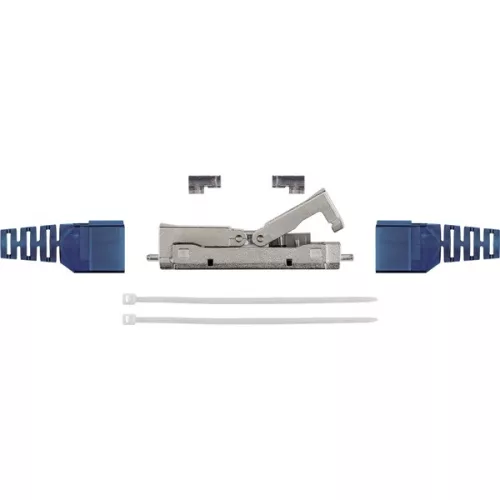 PREMIUMCORD Patch Kábel beltéri coupler, Toldó, STP CAT6a, moduláris, szerszám nélkül szerelhető, szürke