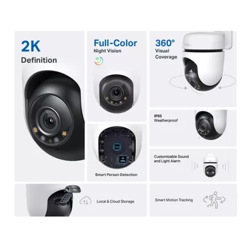 TP-LINK Tapo Wireless Kamera kültéri Pan Tilt forgatható éjjellátó TAPO C510W