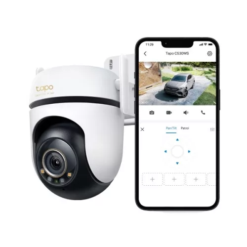 TP-LINK Tapo Wireless Kamera kültéri forgatható színes éjjellátó Pan/Tilt kamera, TAPO C530WS
