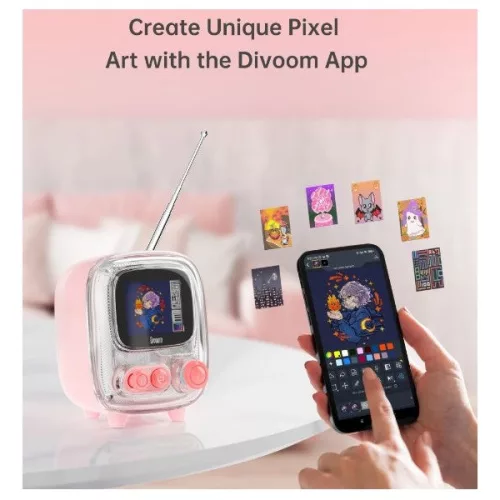 DIVOOM Hangszóró, fotóalbum és dalszöveg hangszóró, TIIVOO-2, fekete