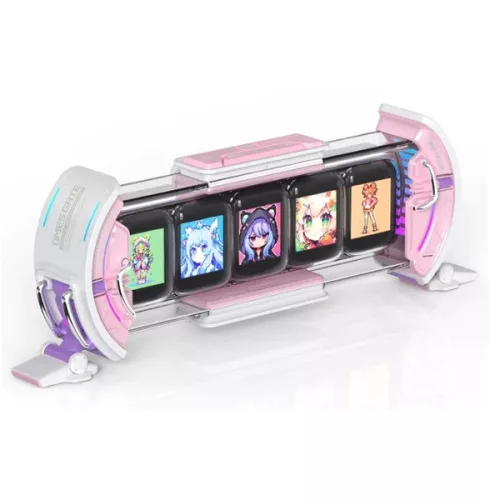 DIVOOM Times Gate, Cyberpunk Digitális LCD kijelző, rózsaszín