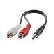 VALUE Kábel Audio 3,5mm Jack - 2xRCA, M/F,  0,2m