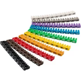   PREMIUMCORD Goobay Kábeljelölő kapcsok 2,5-4 mm kábelátmérőig - 10 x 10 (100db) színes