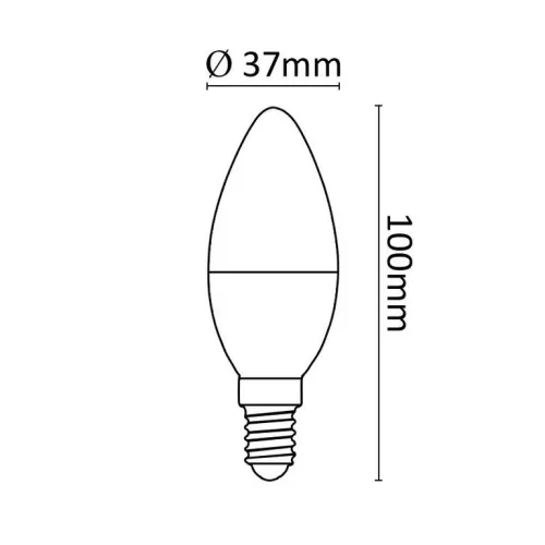 Asalite LED Izzó C37 gyertya E14 6W 3000K (510 lumen)