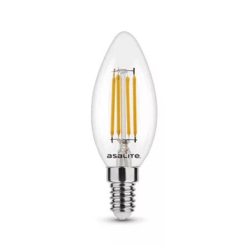 Asalite LED Izzó C35 filament gyertya E14 4W 2700K (470 lumen)