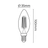 Asalite LED Izzó C35 filament gyertya E14 4W 2700K (470 lumen)
