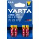 VARTA Longlife Max Power Alkáli tartós Mikro Elem AAA B4