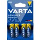 VARTA Longlife Power Alkáli Tartós Ceruza Elem AA LR6 B4