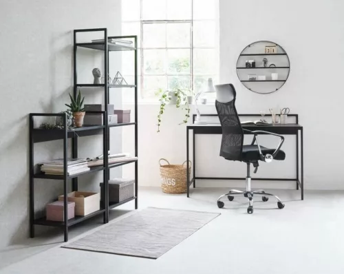 Zelux ergonomikus irodai szék magas háttámlával fekete színben, króm lábakkal