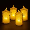 Átlátszó LED mécses, meleg fényű - 8 cm, elemes, dekoratív, biztonságos