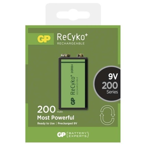 GP Ni-Mh Recyko + akku 9V 200 mAh bl1