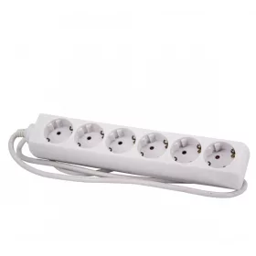 Hosszabbító 6 aljzat 5m schuko 16A, kábel 1,5mm2