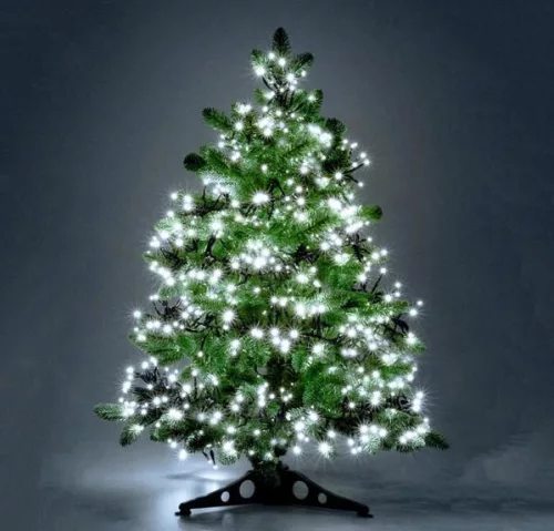 LED karácsonyi fényfüzér 120 LED, hidegfehér, 12 méter hosszú, IP44