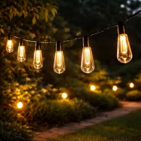   Retró Edison körte izzó forma LED Szolár Napelemes Dekor Lampion 10db 4,7m DS010