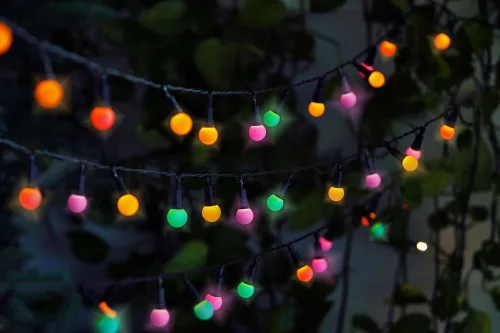 Napelemes kerti lampion LED függeszthető dekor szolár lámpa, 50 led, IP44, 7,9m