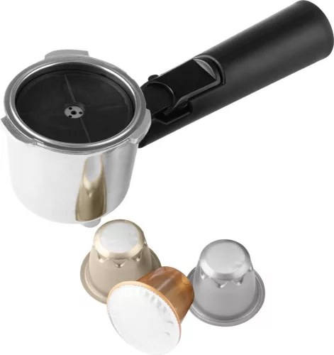 Eszpresszó kávéfőző - nespresso kapszula adapterrel, gőzfúvókával inox ESP 20501