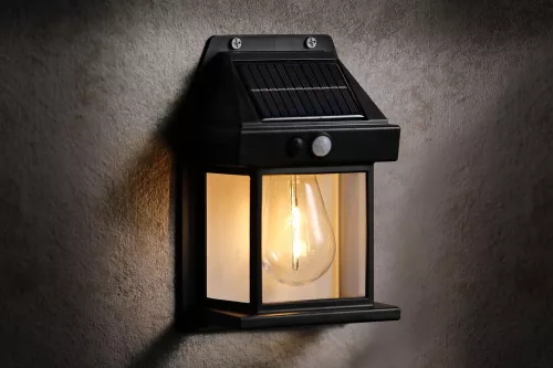 Napelemes wolfram fali lámpa kültéri veranda fénydekoráció kültéri mozgásérzékel