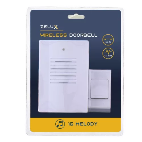 Zelux Vezeték Nélküli Csengő - 16 dallam, 85 dB hangerő