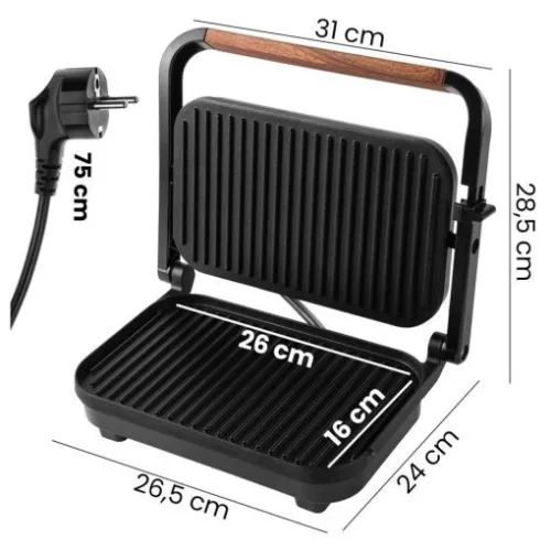 Elektromos Szendvicssütő és Kontaktgrill - 1500W, Tapadásmentes Felület