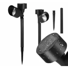   Napelemes LED kerti leszúrható lámpa alkonykapcsolóval, hideg fehér fény, IP44