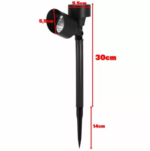 Napelemes LED kerti leszúrható lámpa alkonykapcsolóval, hideg fehér fény, IP44