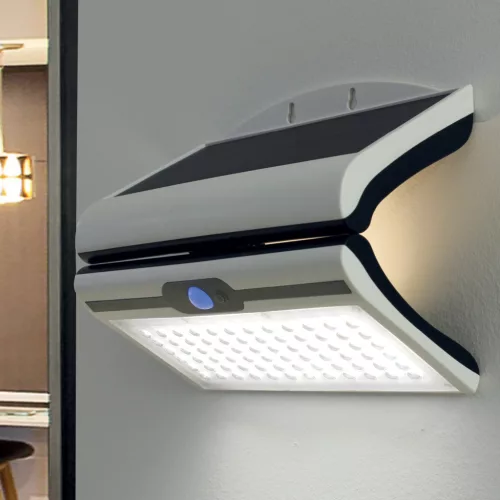 Modern megjelenésű napelemes LED lámpa, 4,5W 420 lm, IP44, mozgásérzékelős 4000K