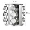 Forgatható fűszertartó állvány 12 db üveggel – Rozsdamentes acél, 22 cm inox