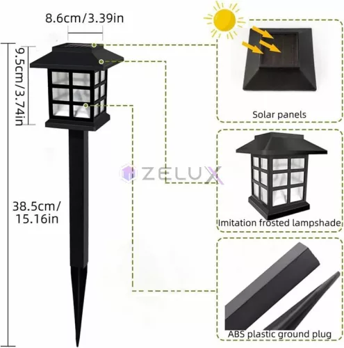 Napelemes LED gyeplámpa - IP65 vízálló kerti leszúrható lámpa meleg, automata