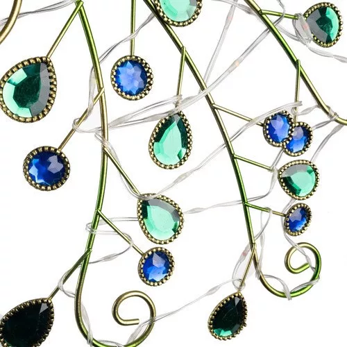 Pávás napelemes kerti lámpa - 40 LED, IP44, szürkületérzékelős, forgatható panel