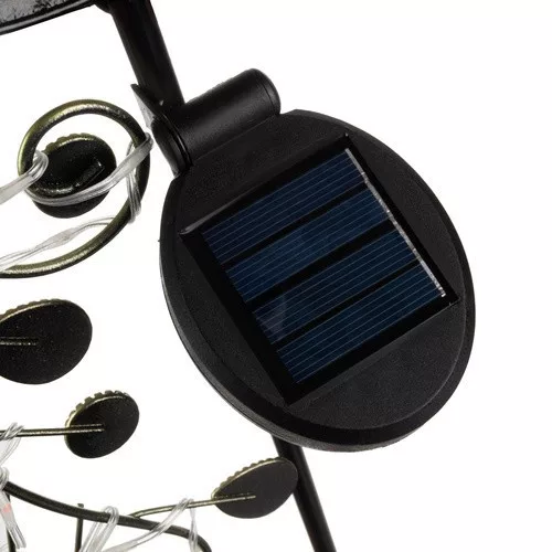 Pávás napelemes kerti lámpa - 40 LED, IP44, szürkületérzékelős, forgatható panel