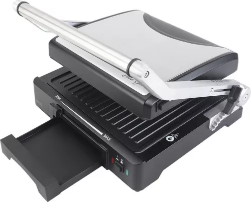 Deluxe kontaktgrill, 2000W, 3 funkció, állítható grilllap, tapadásmentes felület