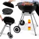 Grill Master faszenes kerti grill fedéllel - mobil, kerekes kivitel extra tároló