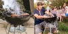 Grill Master faszenes kerti grill fedéllel - mobil, kerekes kivitel extra tároló