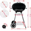 Grill Master faszenes kerti grill fedéllel - mobil, kerekes kivitel extra tároló