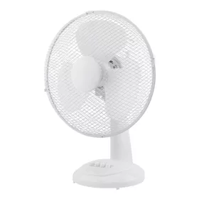   Asztali ventilátor Zelux 30 cm átmérővel, 3 fokozat, oszcilláló, fehér színben