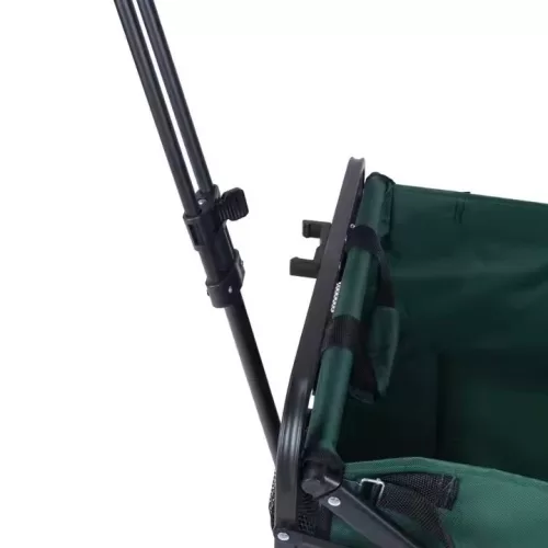 Összecsukható zöld kerti strandkocsi masszív, nagy teherbírással, minden terepre