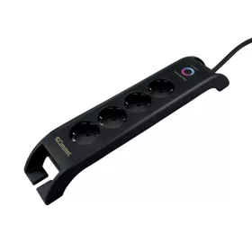   Hosszabbító túlfeszültség védelemmel 4 aljzat + 2x USB, 2 m kábel, 16A, fekete