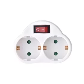 Elosztó adapter Fali 2 utas + Kapcsoló 16A
